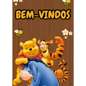 Painel de Boas-Vindas Tema Ursinho Pooh! 🌈