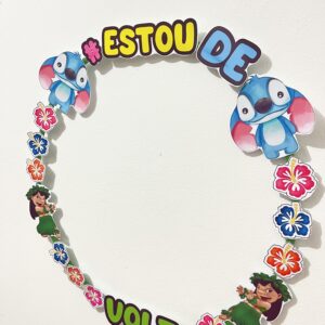 🌺✨ Bambolê Decorado – #EstouDeVolta Tema Stitch 🪐💙