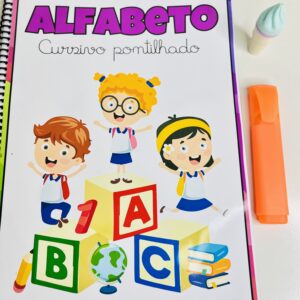 Apostila de Alfabetização: Alfabeto Cursivo Pontilhado