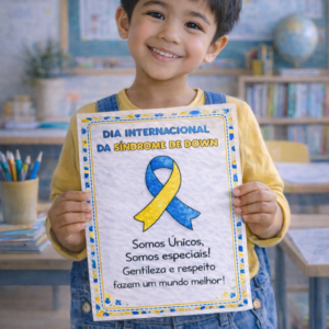 Atividade Interativa Individual – Dia da Síndrome de Down  para colorir 💙💛