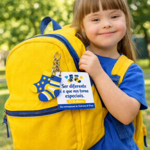 🌟🧦 CHAVEIRO MEIAS DIFERENTES – INCLUSÃO E AMOR 💙💛