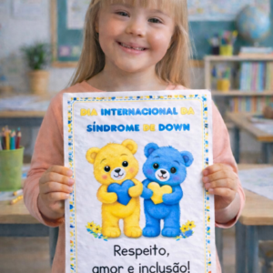 Atividade Interativa Individual – Dia da Síndrome de Down  para colorir 💙💛